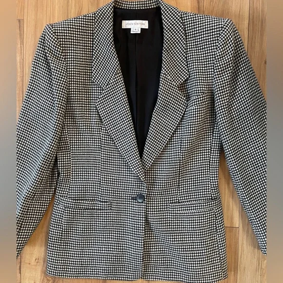 ✨ Vintage Jones New York Houndstooth Blazer - Picture 6 of 7